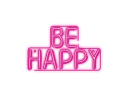Para Sempre Neon Plexi Led Be Happy Rosa FOREVER