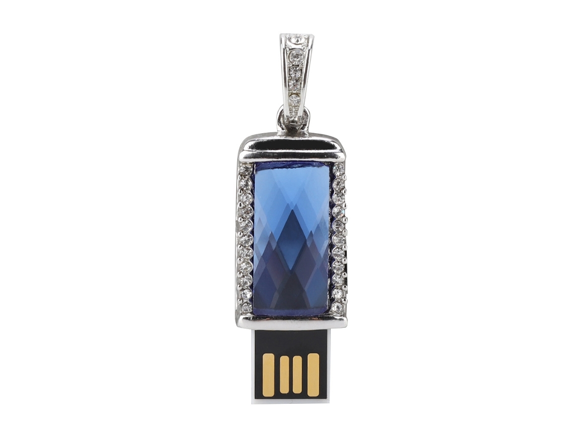 Pen Drive Usb (portátil De Alta Velocidade) Colar Pen Drive Usb De Pedra Preciosa Azul Criativo (azul) (64g)