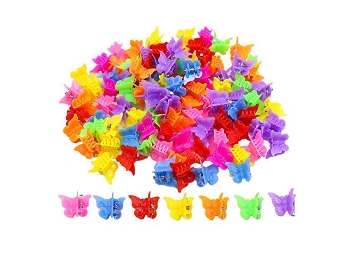100 Pacotes de Grampos de Cabelo Borboleta para Meninas e Mulheres Lindos Mini Grampos de Cabelo Borboleta Pequenos Cores Sortidas JEDBESETZT