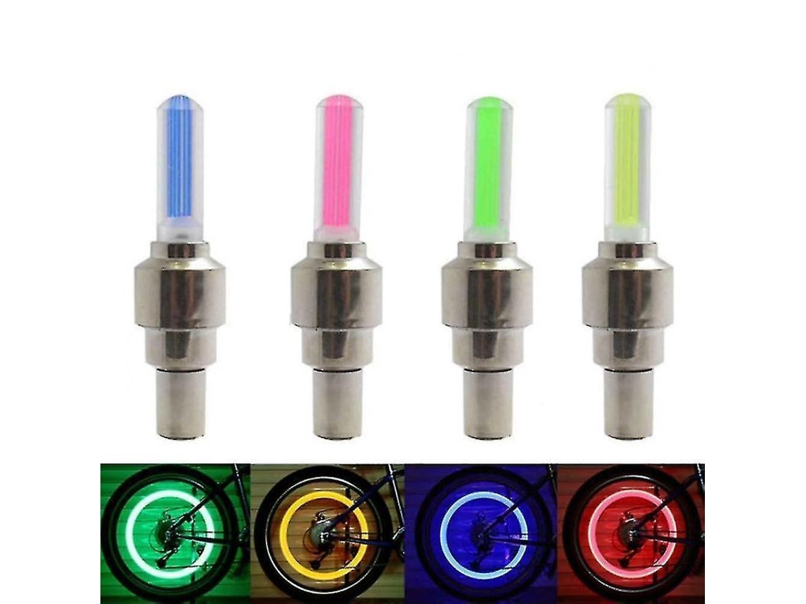 Yuru 2 Pcs Luzes Mini para Bicicleta com Luzes de Aviso Led para Valvula de Pneu Rodinha Verde para Mountain Bike Caminho