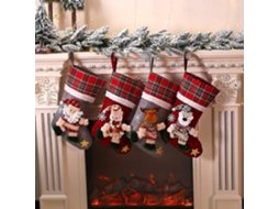 4 Meias Grandes De Natal, Saco De Presente De Natal, Decoração De Natal Olysi Shop