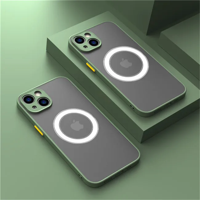 Capa Protetora Magnética (verde Para Iphone 16), Capa De Carregamento À Prova De Choque.