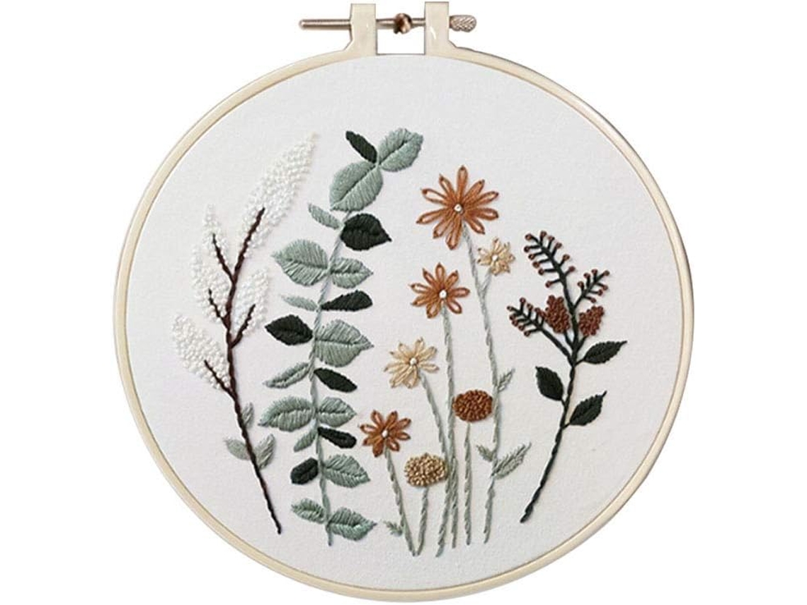 Kit De Bordado Com Padrão Floral Faça Você Mesmo, Bordado Circular, Ponto Cruz S302 Slowmoose