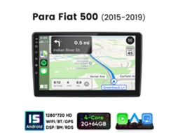 Rádio Carro Junsun 2gb+64gb Android 15 Para Fiat 500 (2015-2019) Gps Bt Carplay Android Auto
