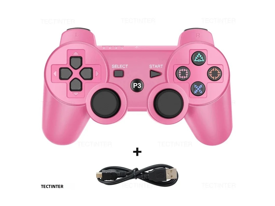 (rosa) Controlador Bluetooth, Joystick Sem Fio De Seis Eixos, Bateria Integrada, Compatível Com Sony.