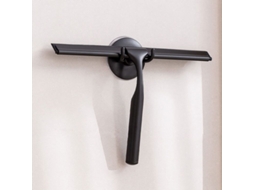 Raspador De Chuveiro Em Aço Inoxidável Com Gancho De Ventosa Forte Para Casa De Banho, Cozinha, Espelho, Carro, Janela E Vidro, 25 Cm, Preto