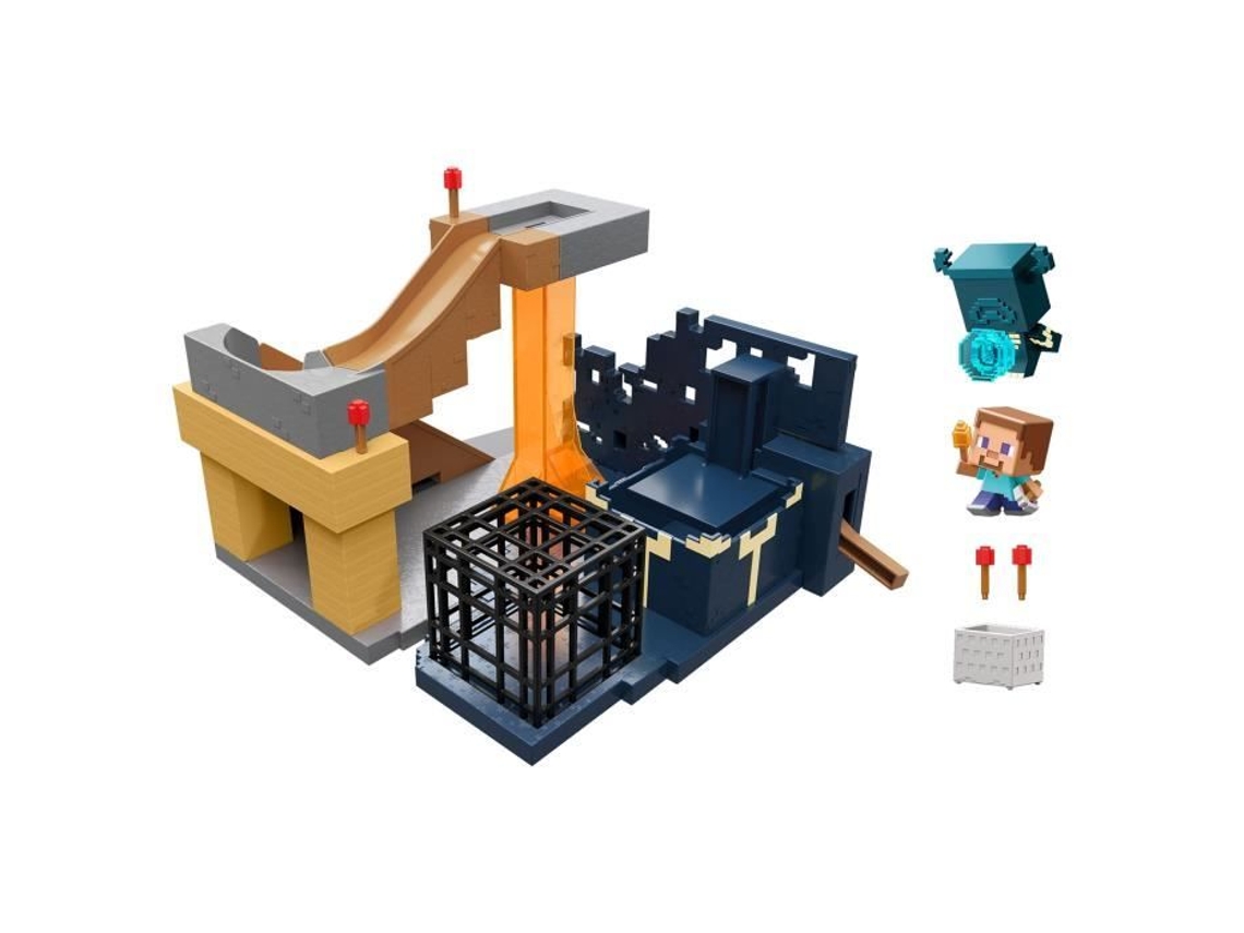 Minecraft-Coffret The Rise of Warden e suas mini-estatuetas HXT72