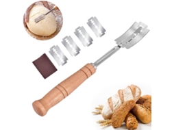 Conjunto De 5 Lâminas Para Marcar Pão De Fermentação Natural, Em Madeira, Cabo De Madeira, Estojo Protetor