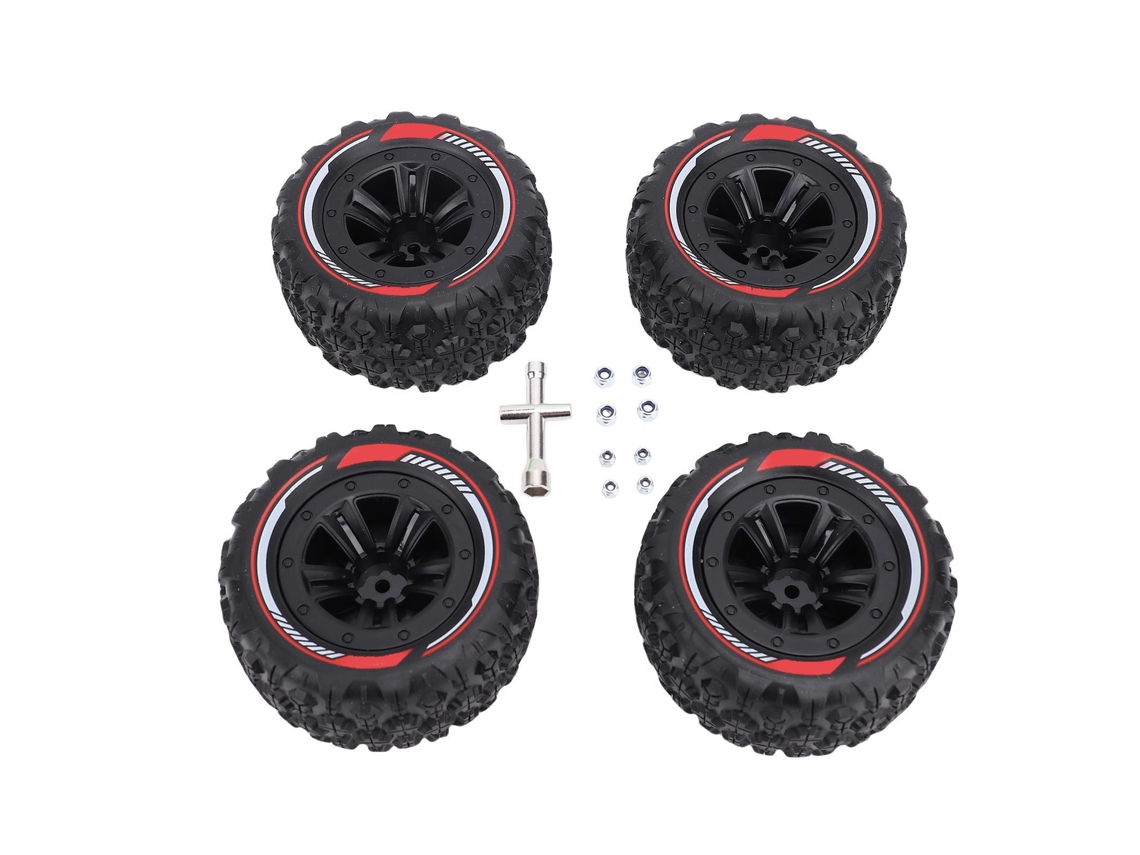 Conjunto 4 Pneus Com Rodas Hex 12mm Para Rc, 3.26x1.67 Polegadas, Para Terreno Lamacento