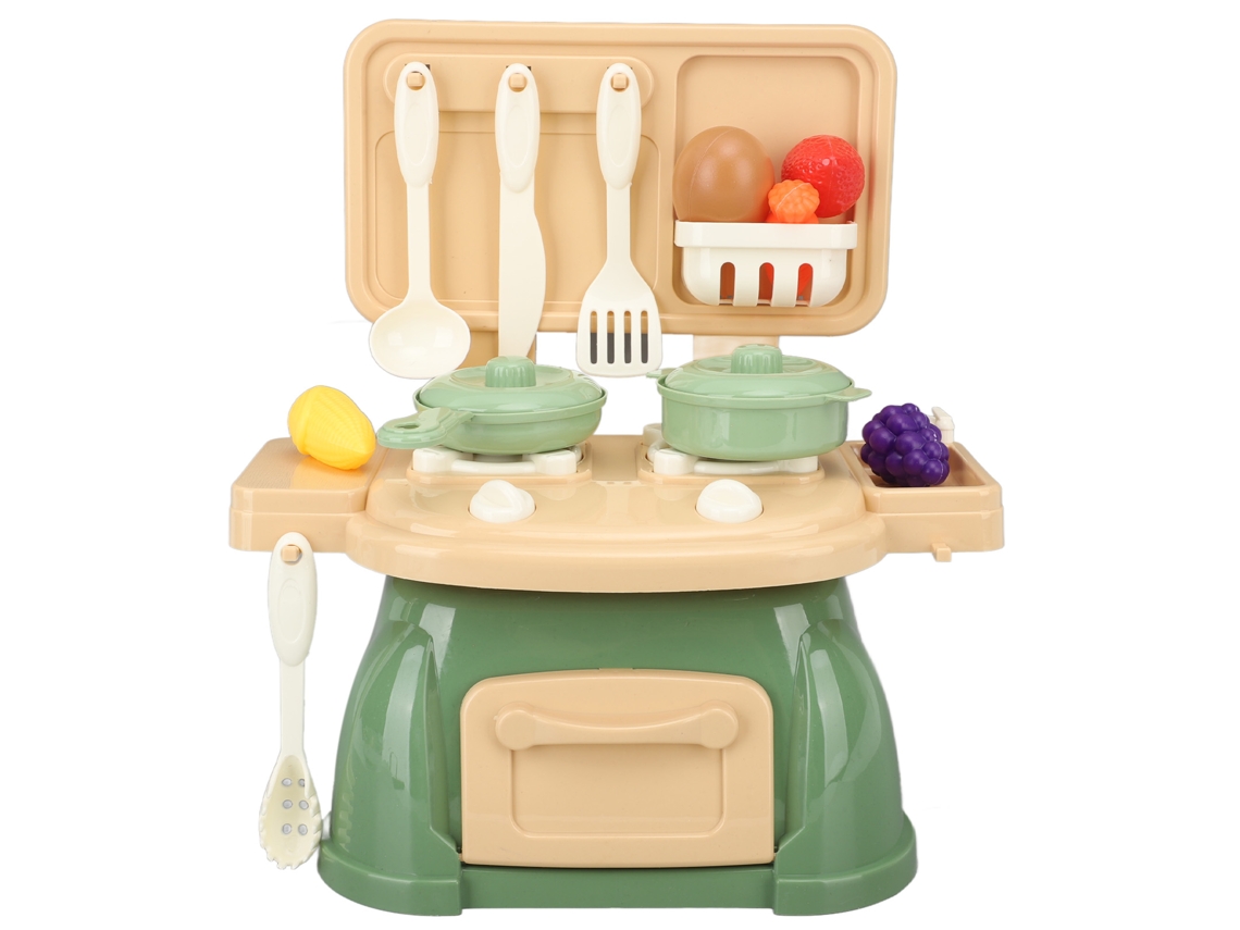 Mali conjunto de Utensílios de Cozinha Infantil Realista com Brinquedos de Comida Verde
