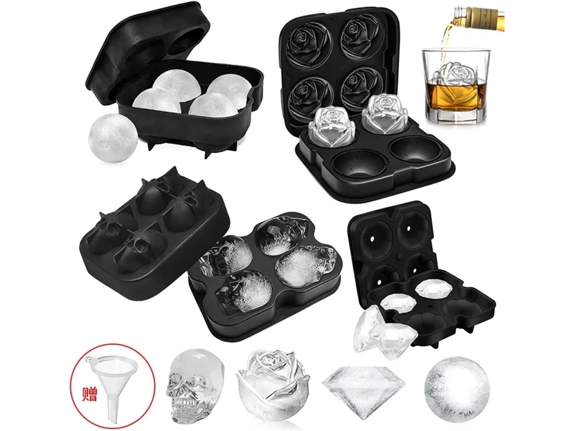 Formas De Gelo Silicone Com Caveira E Diamantes Em 3d