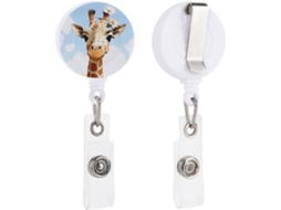 Porta Crachá Retrátil em Formato Girafa, Suporte para Crachá de Enfermagem Divertido, Com Clipe, Fofo Chaveiro, Porta