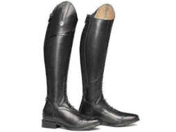 Botas Altas de Campo Feminino em Couro Sintético com Zíper Traseiro para Equitação 45 Negro
