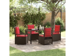 Vidaxl Conjunto De Jantar Para Jardim 5 Unid. Castanho Vime Pe