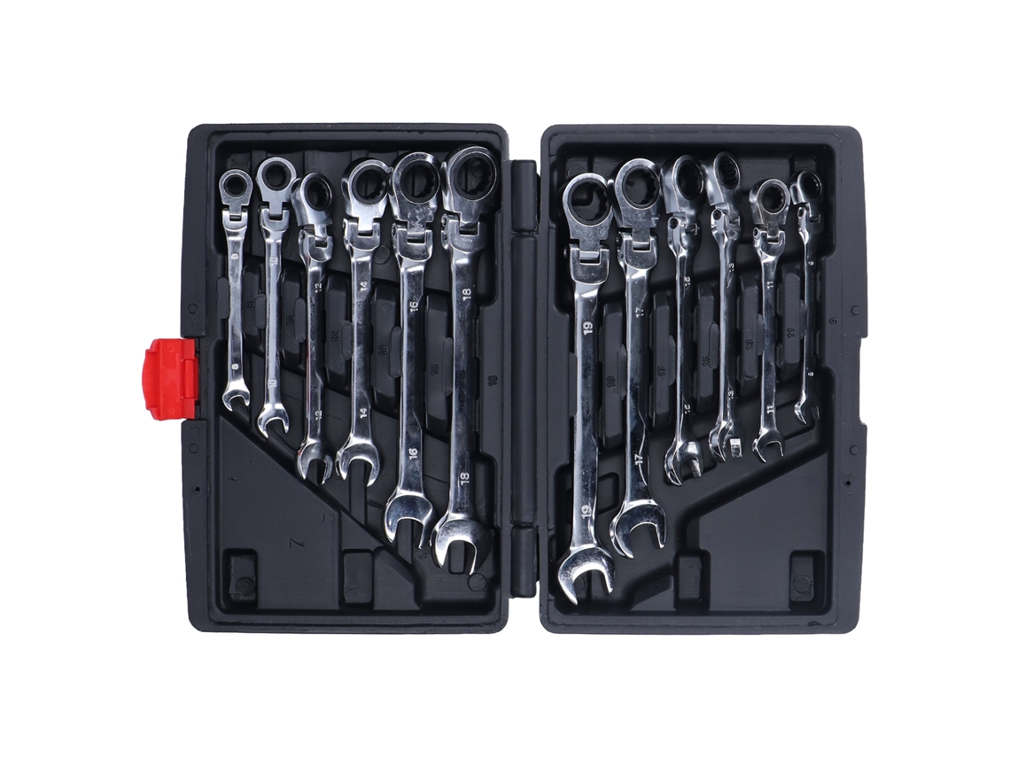 Laxiscreed Kit De 12 Chaves De Catraca Com Cabeça Móvel E 72 Dentes Para Uso Profissional