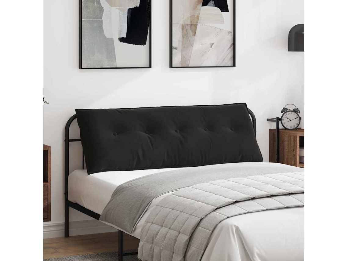 Vidaxl Travesseiro Para Costas Preto 140 X 50 Cm