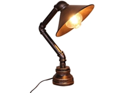 Abajur De Mesa Estilo Industrial Com Cano Água, Luminária De Mesa Steampunk Antiga Em Ferro Enferrujado, Abajur De