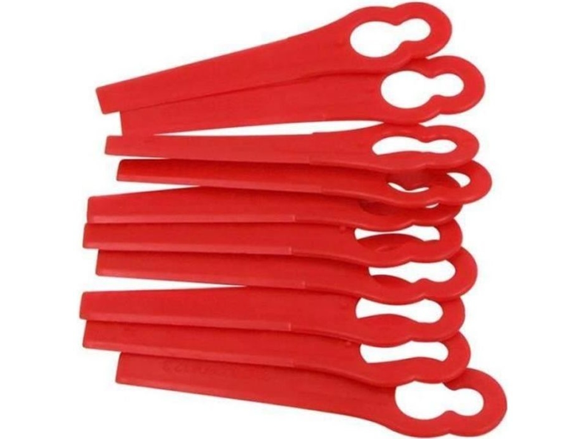 Pacote Com 100 Lâminas De Plástico Vermelhas Para Aparadores De Grama Bosch Einhell.