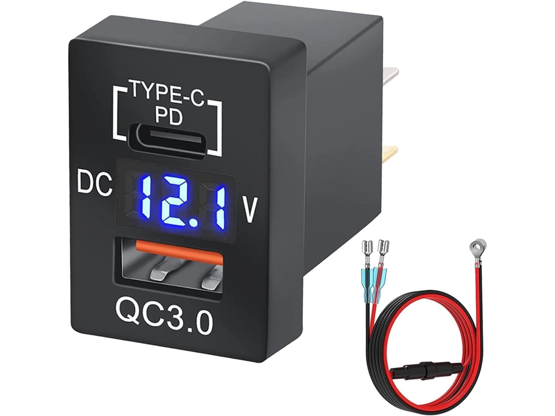 Carregador de 12v 24v com Duas Portas Usb 3.0 e Porta Usb c com Carregamento Pd SFUSHOS
