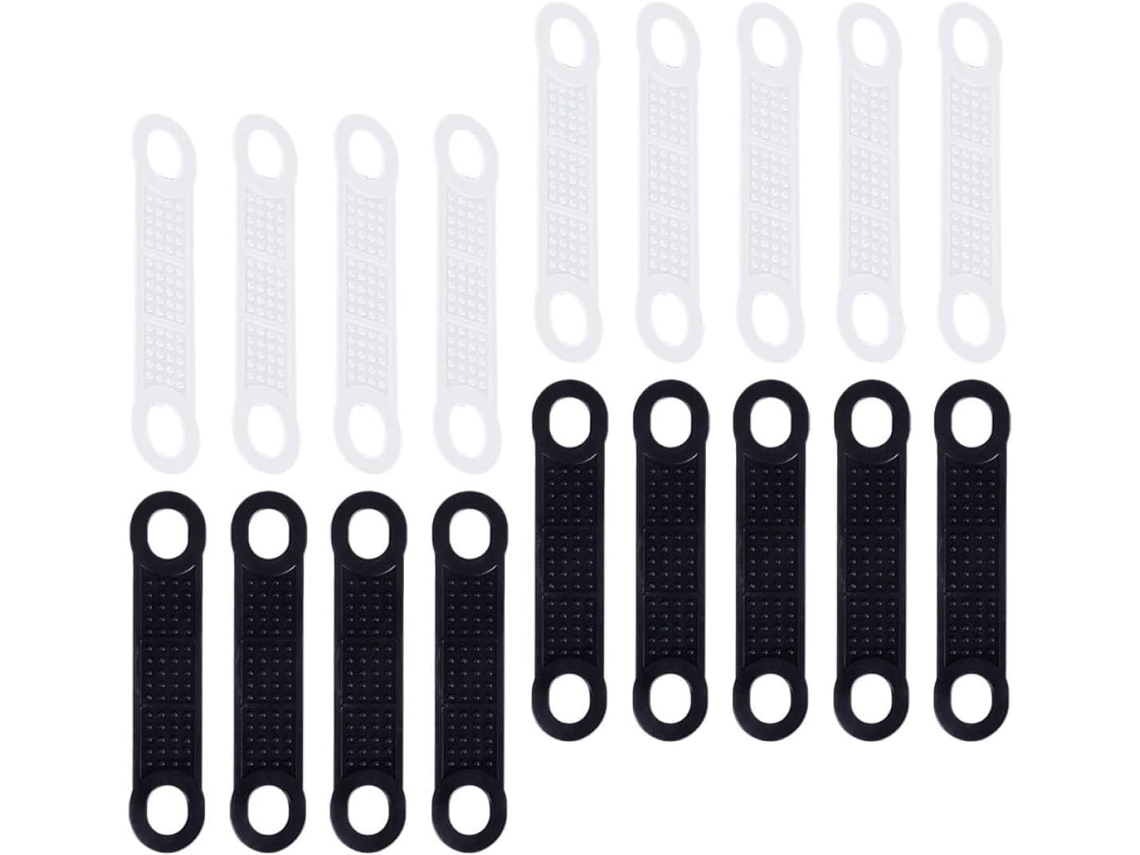 Operitacx 50 Unidades De Tiras Antiderrapantes Silicone Antideslizantes Para Cabides Roupa, Preto E Branco, Para Uso