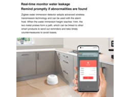 Detector de Vazamento de Água Zigbee com Notificação App Tuya S/MARCA