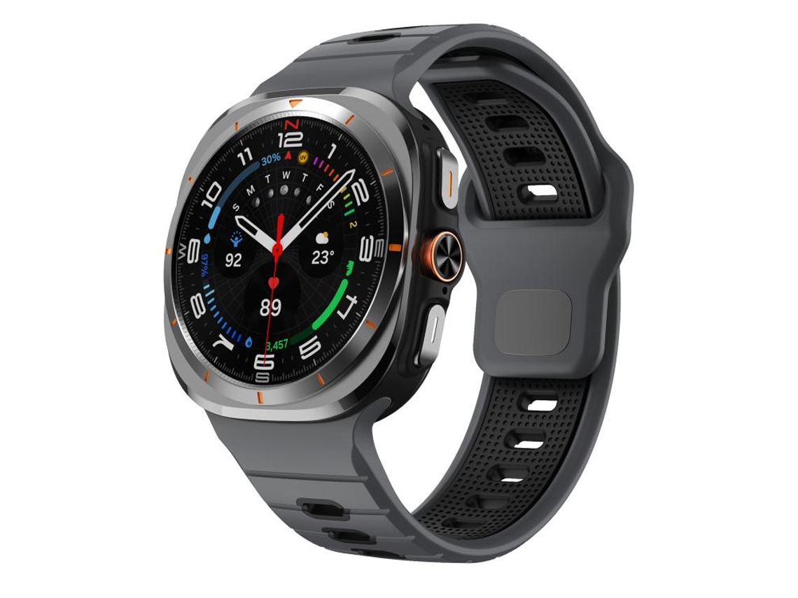 Bracelete Silicone Ultra com Listras Horizontais Preto Carvão XIAOMOYU (47mm)