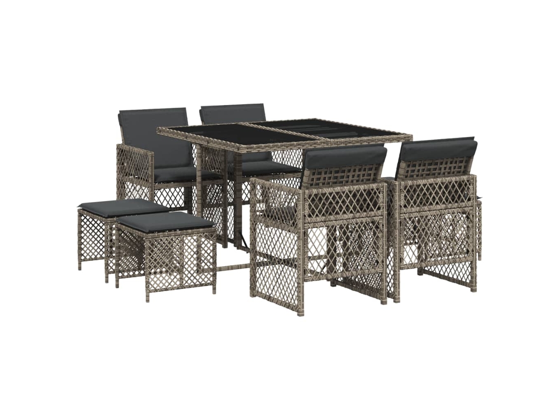 Garden Dining Set, Garden Dining Sets Vidaxl Cinzeto Rattan / Vime (n/a)