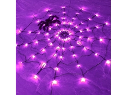 Luzes de Teia de Aranha Roxa com Aranha | S/MARCA