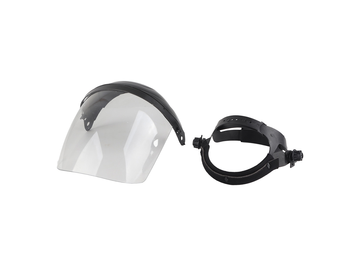 Laxiscreed Protetor Facial Com Borda Superior Preta E Transparente, Ideal Para Proteção Anti-impacto