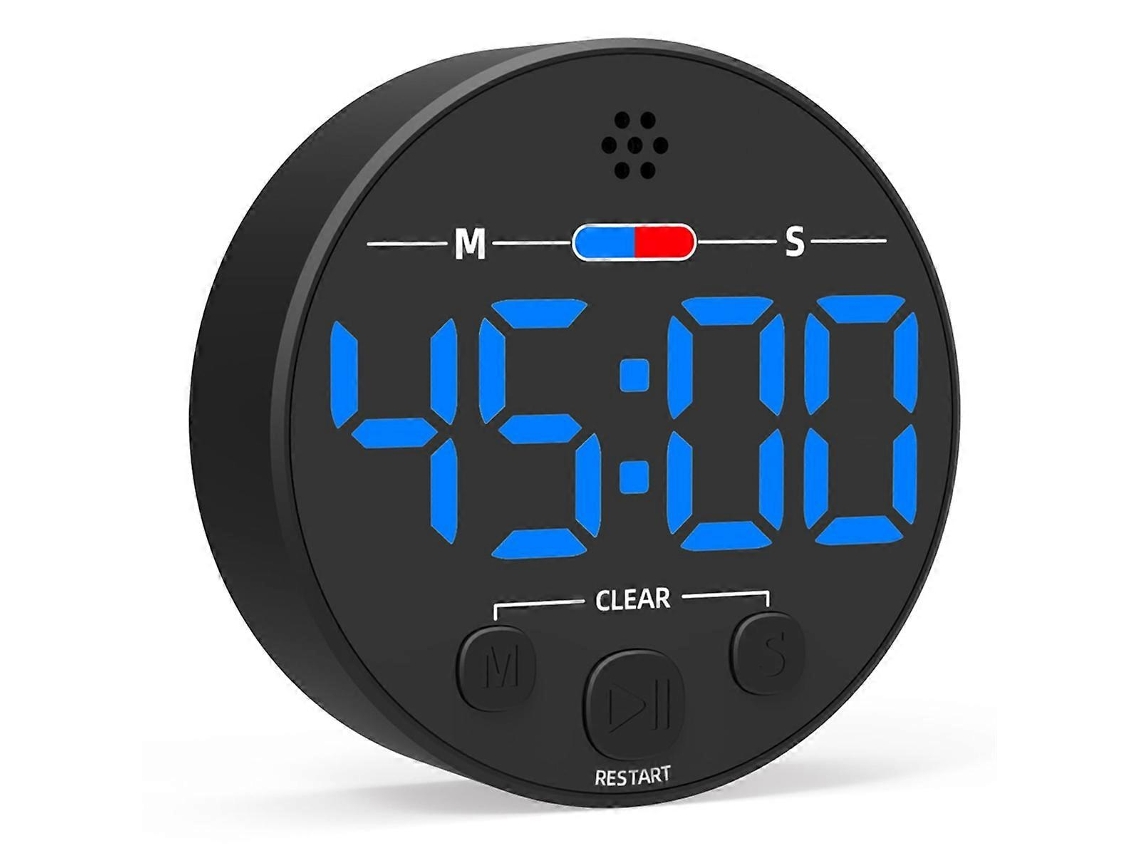Temporizador Digital Visual Com Display Led Ideal Para Cozinha, Sala De Aula, Produtividade, Crianças Magnético, Alarme Alto Azul Slowmoose
