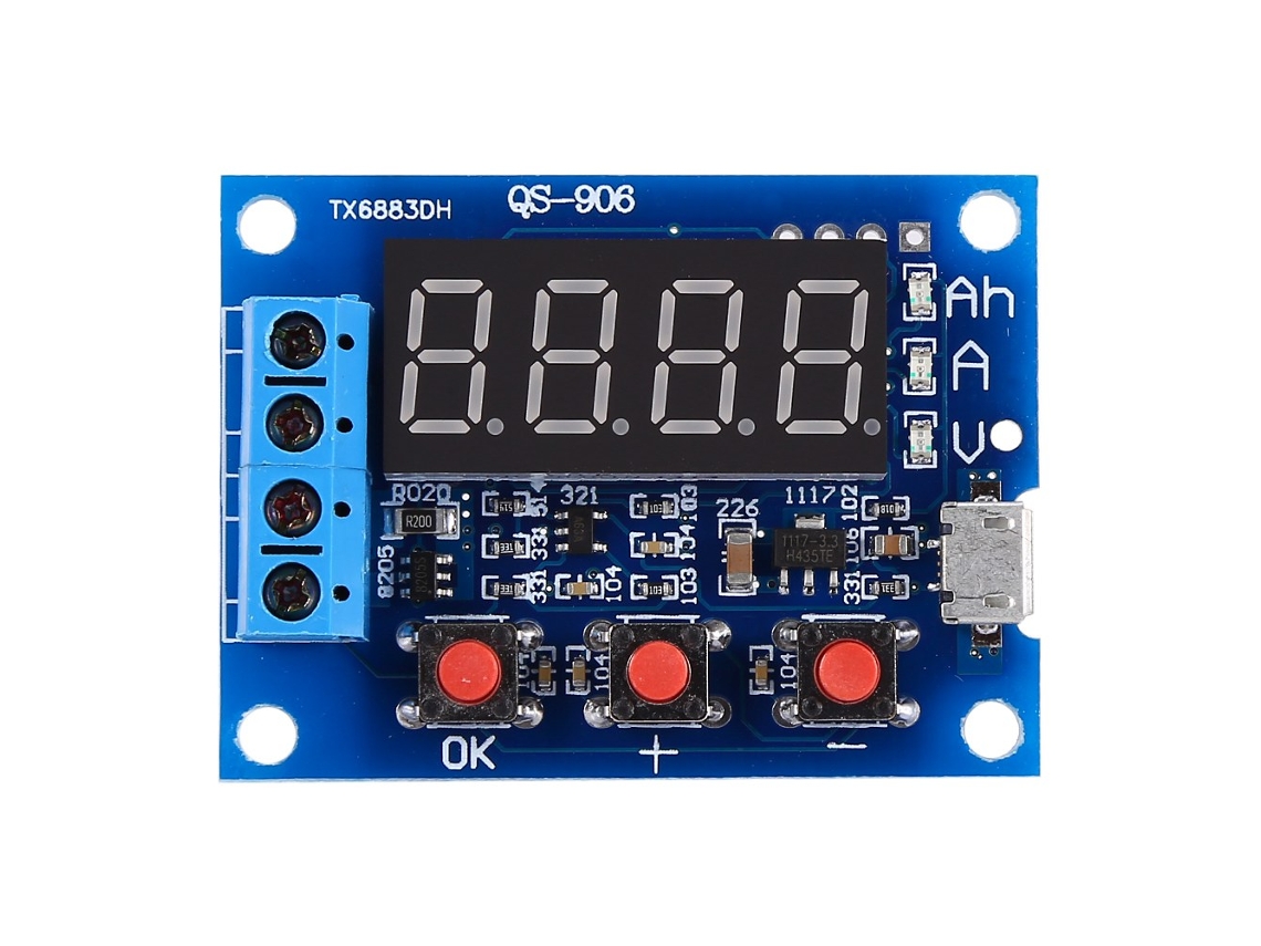 Testador de capacidade de bateria de lítio Micro USB para 18650