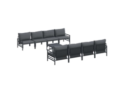 Conjunto 9 Conjunto De Sofá De Jardim Vidaxl Antracite Aço (320 X 80 X 71 Cm)