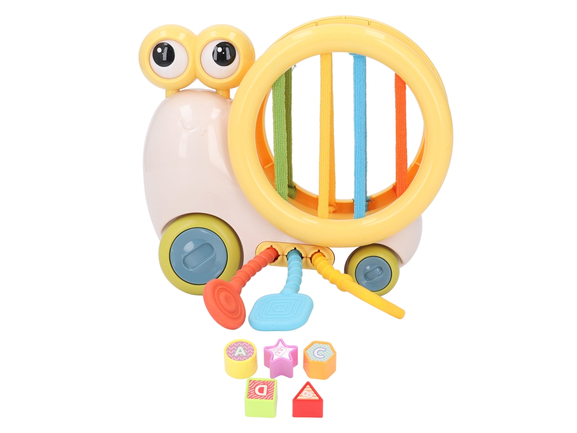 Mali brinquedo de Classificação de Formas com Corda de Tração Silicone para Bebês Habilidades Motoras Finais Amarelo