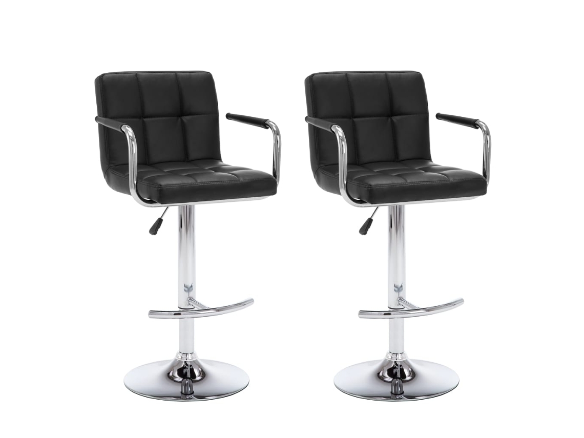 Bar Stool, Bar Stools Vidaxl Preto Couro Artificial (n/a)