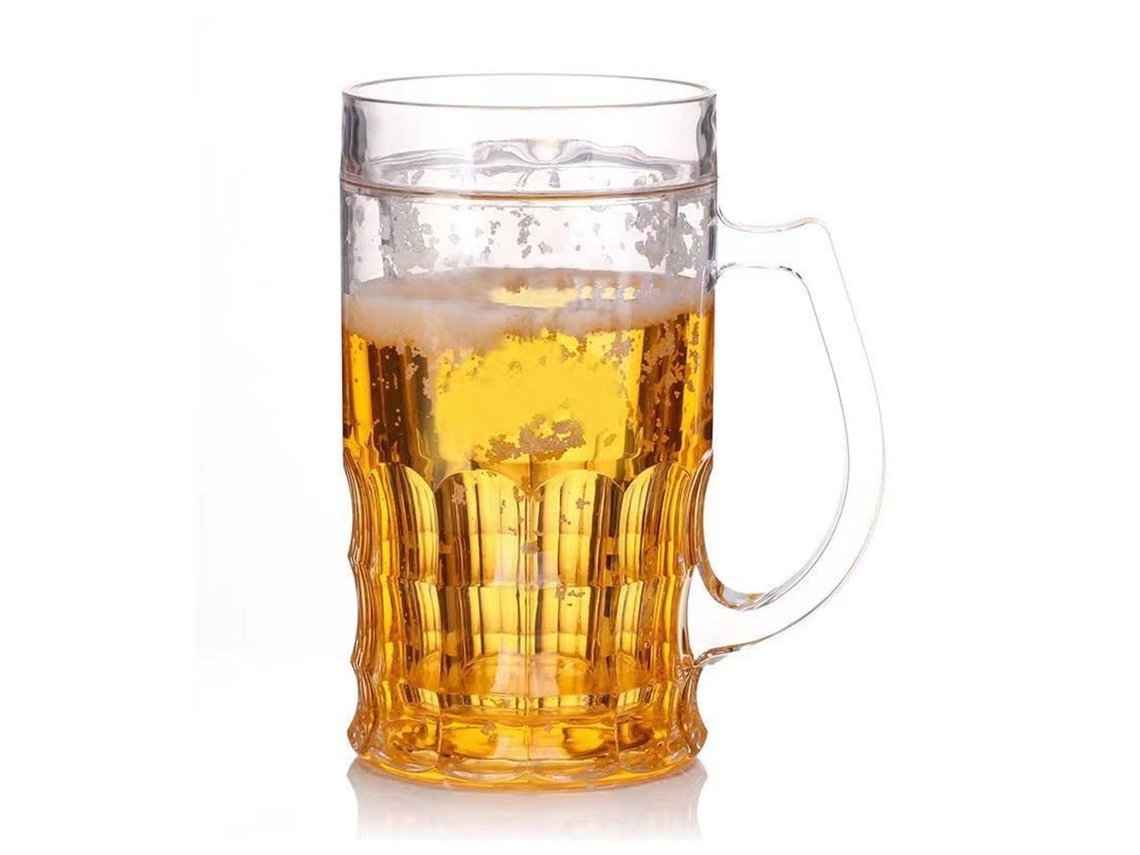 Copo de Cerveja Falso, Caneca Engraçada de 400 Ml com Camada Dupla, Falsa Intermediária, Alça, À Prova de Vazamentos AQUAFORGE