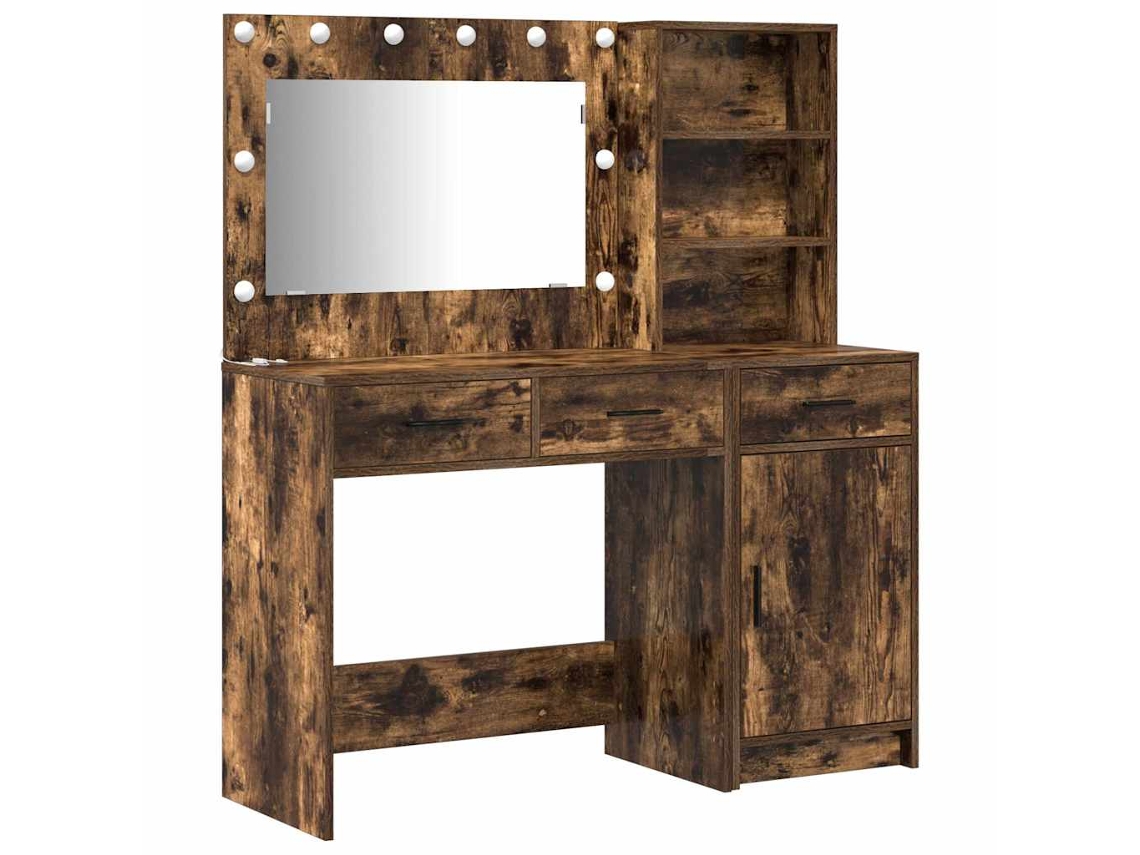 Conjunto de 2 penteadeiras com gaveta Castanho MAISON EXCLUSIVE em madeira trabalhada