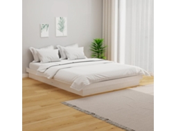 Vidaxl Estrutura Cama Pequena Casal 120x190 Cm Pinho Maciço Branco
