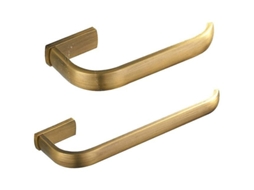 Conjunto De Acessórios Para Banheiro De 2 Peças Toalheiro E Suporte Para Papel Higiênico Em Latão Antigo Montado Na Parede, Bron Aquaforge