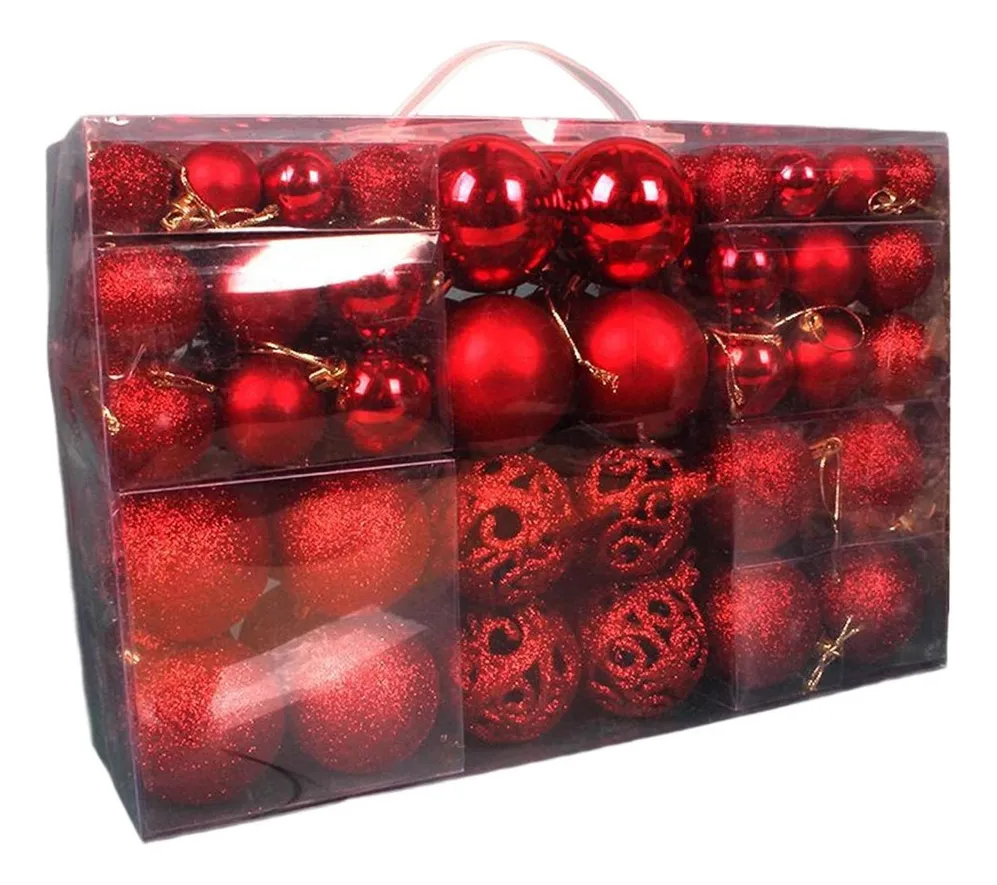 100 Peças Bolas De Natal, Enfeites Decoração Inquebrávelvayotoy