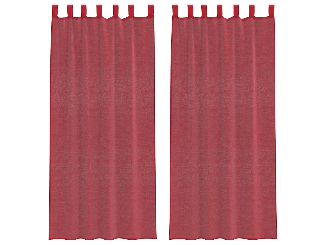 Voile Curtain, Voile Curtains Vidaxl Vermelho Tecido (140 X 245 Cm)