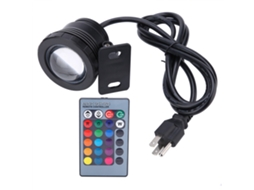 Luz Decorativa Led Rgb À Prova D'água Spot Exterior 5w Preto com Controle Remoto | S/MARCA