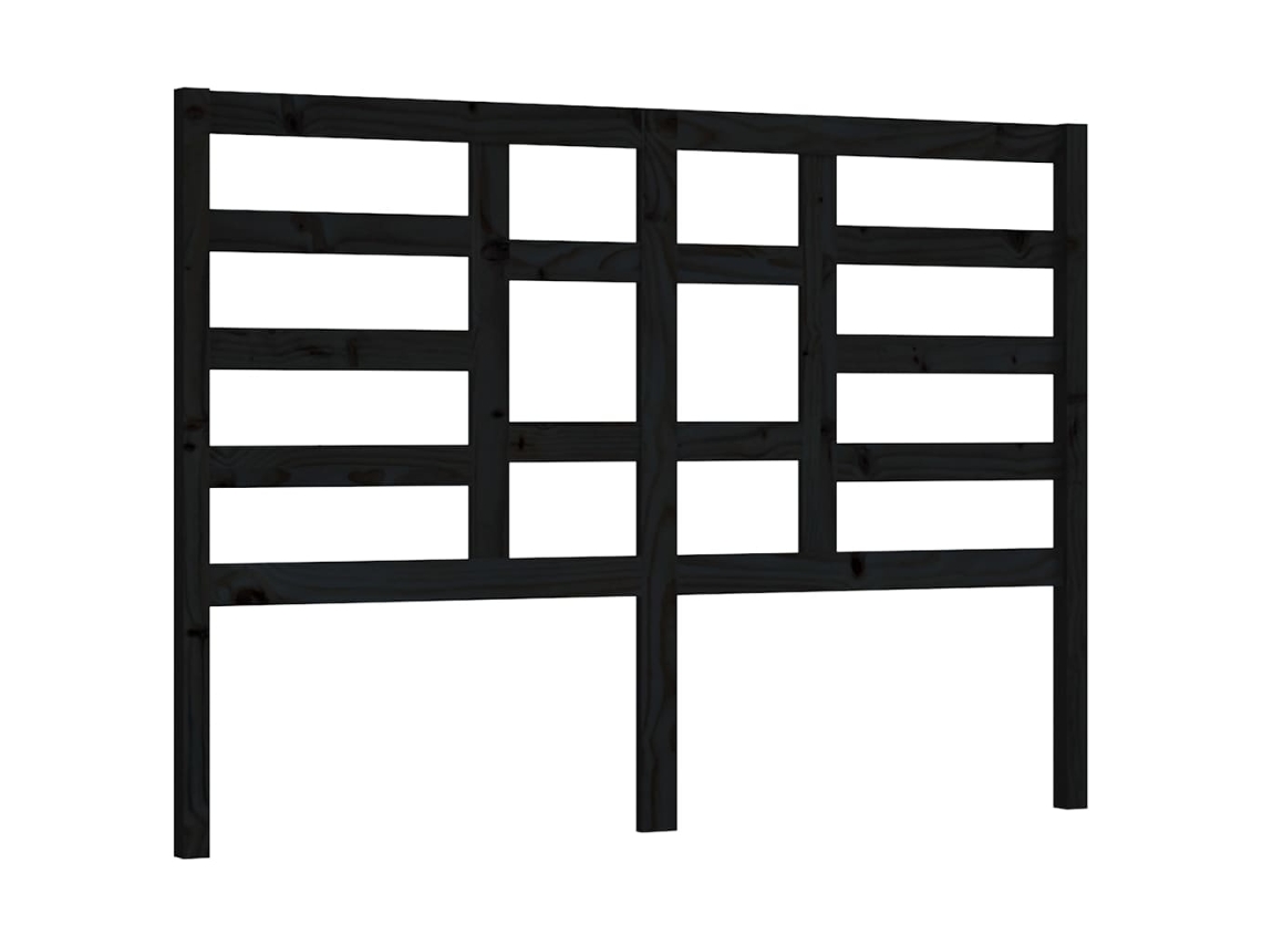 Cabeceira de Cama 166x4x104 Cm Pinho Maciço Preto MAISON EXCLUSIVE
