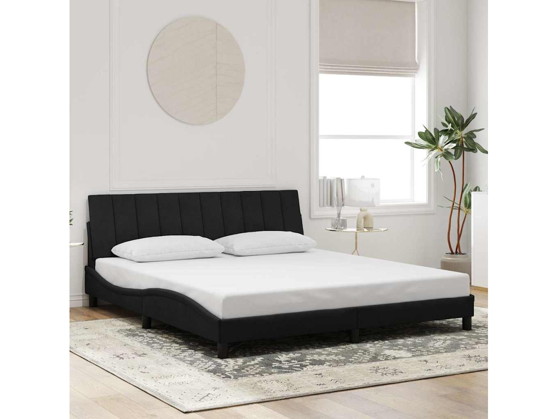 Vidaxl Estrutura De Cama Sem Colchão Hanko 180x200 Cm Veludo Preto