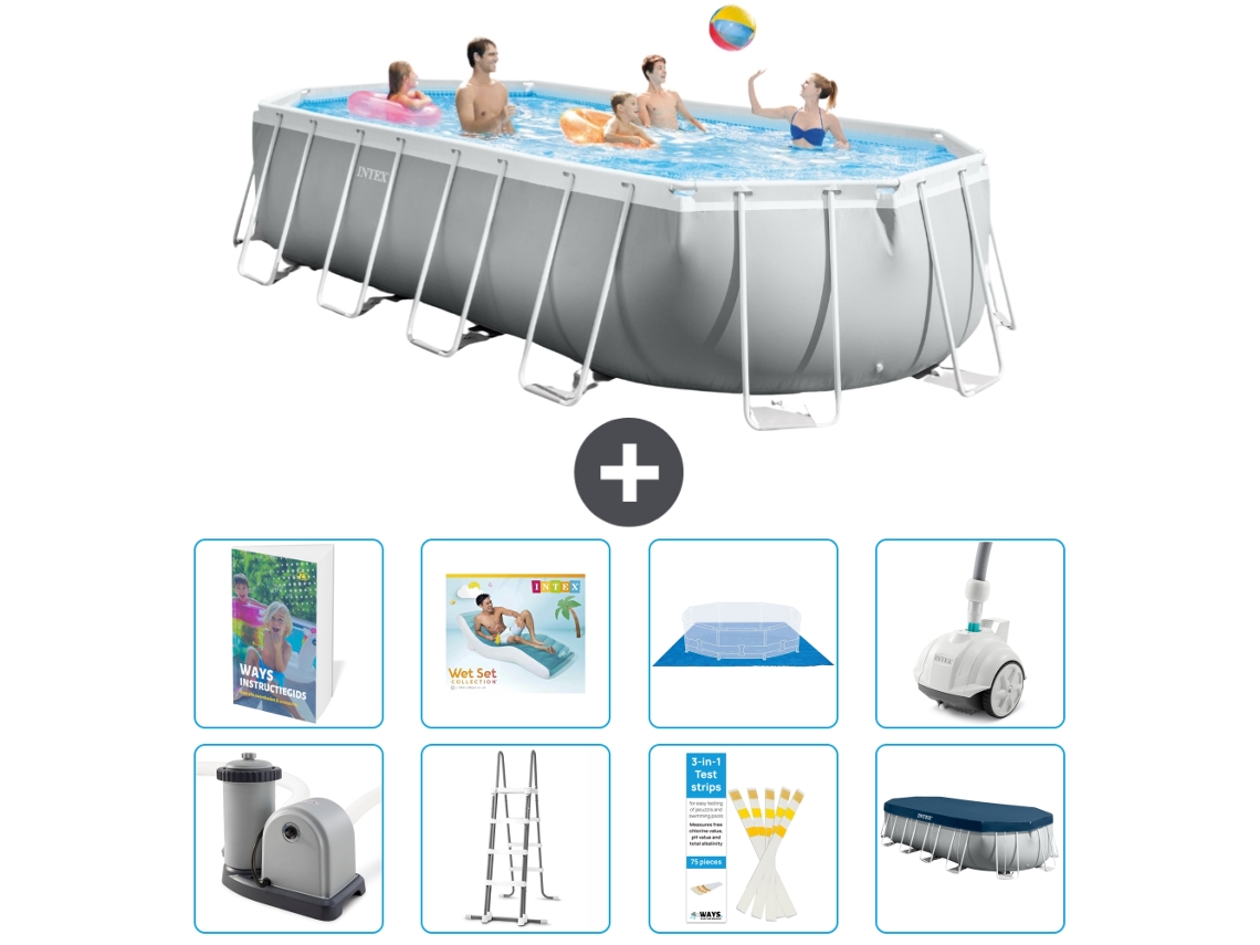 Intex Piscina Prism Frame Oval - 610x305x122 Cm - 9-peças S584