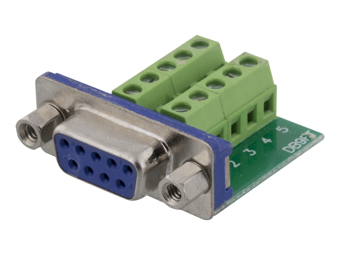 Adaptador De Bloco Terminais 10 Pinos, De, 9 Fêmea, 10 Pinos, Verde
