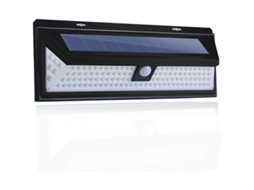 Lurelia Luminária Solar De Parede Com 118 Led, 3w, 1000 Lm, Sensor Pir, 3 Modos, Ip65, Recarregável, Branco, Para Pátio