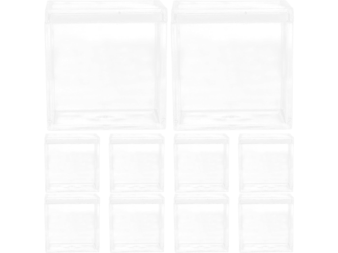 Caixa Quadrada Transparente De Acrílico Soimiss 4, 5cm Para Doces E Joias, Pacote Com 10 Unidades, Ideal Para