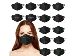 Ats máscara Led Activada por Voz Inteligente, Suave e Cômoda com 17 Padrões Luminosos Mudáveis