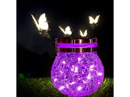 Lanterna Solar Suspensa, em Formato de Rosa, 30 Leds, À Prova D'água, para Jardim, Áreas Externas AQUAFORGE