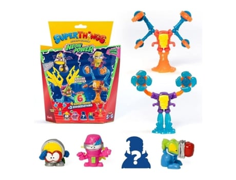 Superthings Neon Power 5 blister pack de 6 cores vermelhas com 4 figuras Magic Box (magicboxvolume)